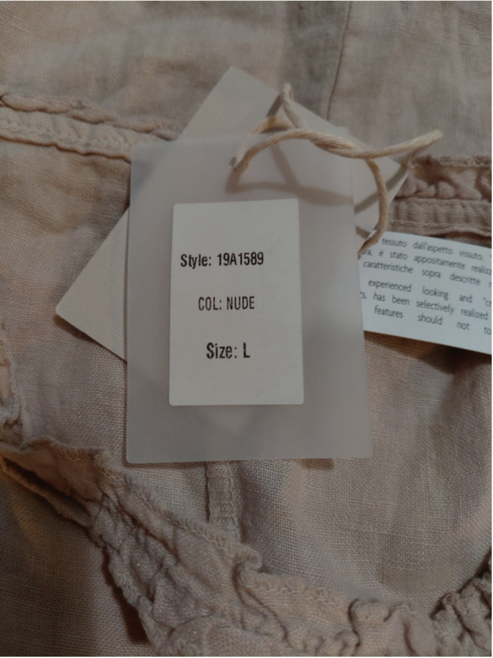 Francesca Bettini ITALY 100% Linen Dress Lagenlook Cottagecore Boho Large NWT - Picture 12 of 15